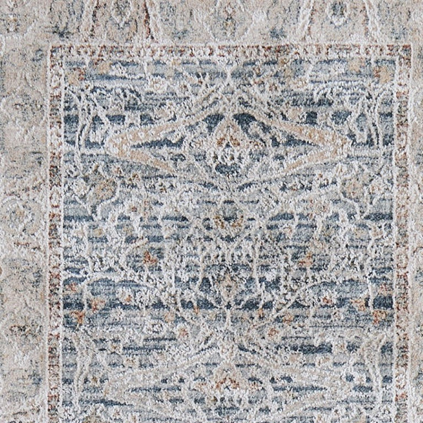 8 Ft Bohemian Ikat Runner Rug with Fringe Stain Resistant Hallway Accent
