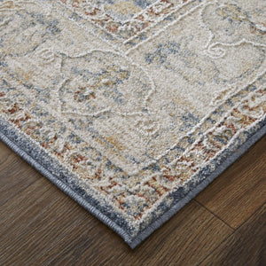 8 Ft Bohemian Ikat Runner Rug with Fringe Stain Resistant Hallway Accent