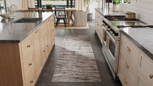 Homeroots 8' Abstract Runner Rug – Durable, Stain-resistant Design Perfect For High-traffic Areas And Kids! Gray,Ivory,Tan Polypropylene Blend 617135
