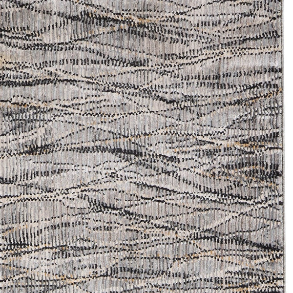 Homeroots 8' Abstract Runner Rug – Durable, Stain-resistant Design Perfect For High-traffic Areas And Kids! Gray,Ivory,Tan Polypropylene Blend 617135