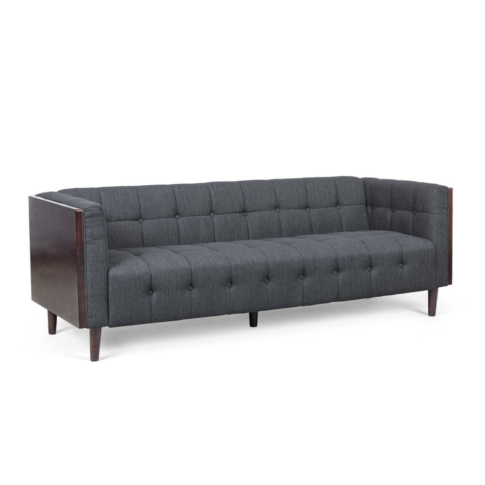 English Elm Christopher Knight Home® - 3-Seater Charcoal Fabric Sofa - Mid-Century Modern Style With Plush Comfort & Durable Design 69871.00ACHAR_69871.00BCHAR
