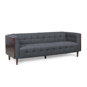 English Elm Christopher Knight Home® - 3-Seater Charcoal Fabric Sofa - Mid-Century Modern Style With Plush Comfort & Durable Design 69871.00ACHAR_69871.00BCHAR
