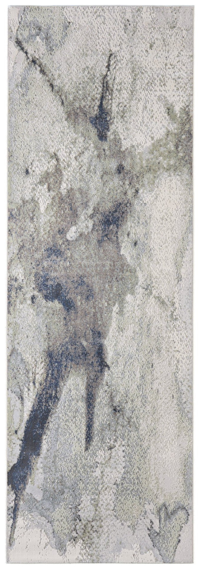 HomeRoots 8' Taupe Brown and Black Abstract Runner Rug - Stylish, Stain-Resistant, Durable for High-Traffic Areas 617138