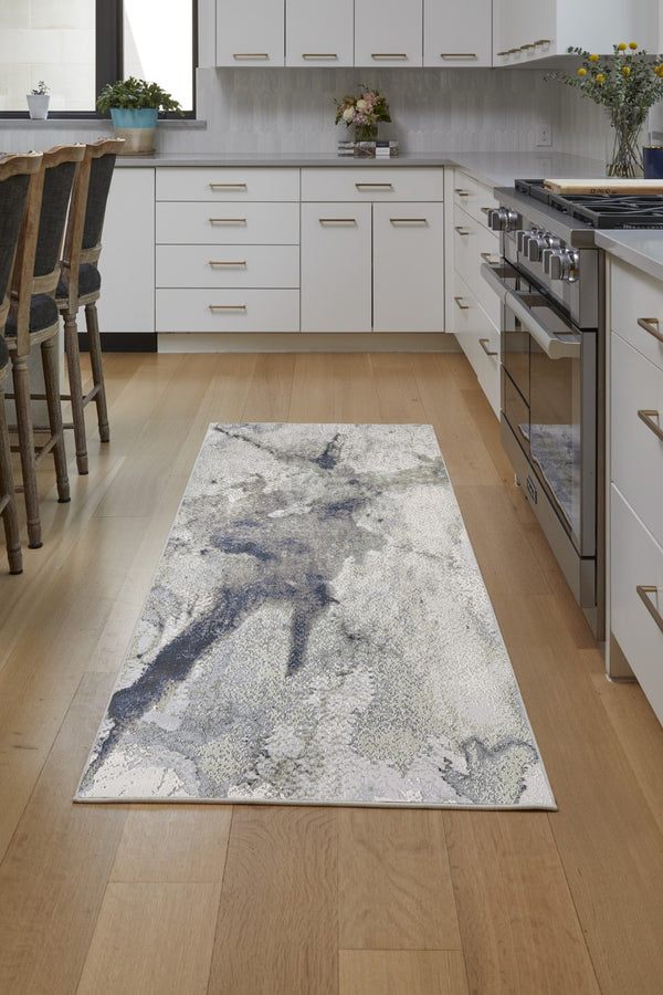 Homeroots 8' Taupe Brown And Black Abstract Runner Rug - Durable, Stain Resistant, Perfect For High Traffic Areas! Taupe,Brown,Black Polypropylene Blend 617138