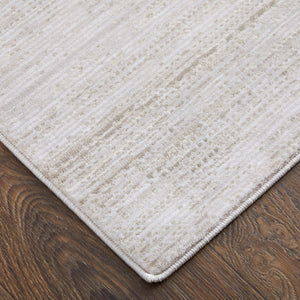 Homeroots 5' Artistic Area Rug – Durable, Stain Resistant, Perfect For Kids & Pets – Ideal For Any Decor Style Ivory,Silver Polypropylene Blend 617139