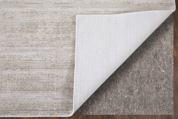 Homeroots 5' Artistic Area Rug – Durable, Stain Resistant, Perfect For Kids & Pets – Ideal For Any Decor Style Ivory,Silver Polypropylene Blend 617139