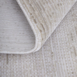 Homeroots 5' Artistic Area Rug – Durable, Stain Resistant, Perfect For Kids & Pets – Ideal For Any Decor Style Ivory,Silver Polypropylene Blend 617139