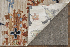 Homeroots 8' Ivory Red And Blue Floral Runner Rug - Stain Resistant, Durable, Bohemian Style For Hallways & More Ivory,Red,Blue Polypropylene Blend 617140