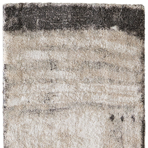 Homeroots 10' X 13' Abstract Distressed Area Rug - Durable, Stain-resistant, Perfect For Homes With Kids & Pets Gray,Ivory,Taupe Polypropylene Blend 617142