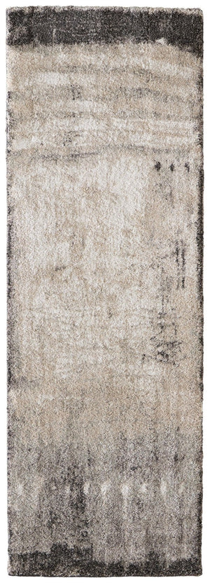 HomeRoots 10' Gray Ivory and Taupe Abstract Distressed Area Rug - Soft, Stylish, and Perfect for Any Space 8' Runner 617142