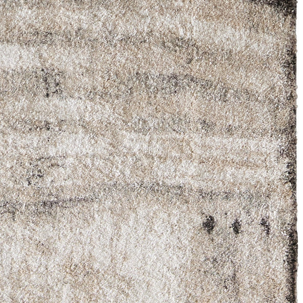 Homeroots 10' X 13' Abstract Distressed Area Rug - Durable, Stain-resistant, Perfect For Homes With Kids & Pets Gray,Ivory,Taupe Polypropylene Blend 617142