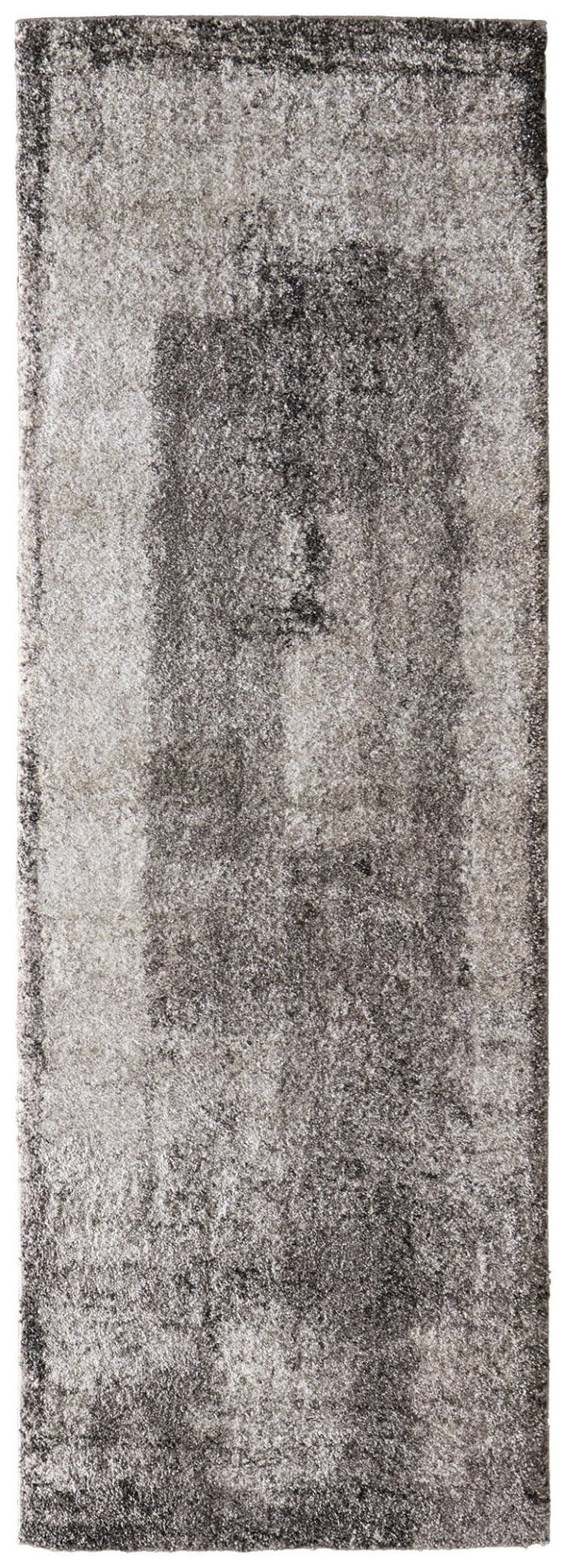 HomeRoots 10' Gray Black and Taupe Abstract Distressed Area Rug - Modern Industrial Chic for Large Spaces 8' Runner 617144