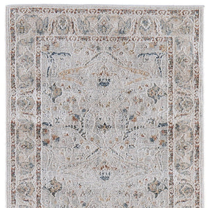 Homeroots 8' Ikat Distressed Runner Rug With Fringe - Stylish, Stain-resistant Design Perfect For Any Space Ivory,Blue,Taupe Polyester Blend 617146