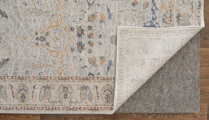 Homeroots 8' Ikat Distressed Runner Rug With Fringe - Stylish, Stain-resistant Design Perfect For Any Space Ivory,Blue,Taupe Polyester Blend 617146