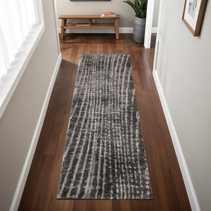 Homeroots 10' Stylish Abstract Area Rug - Durable, Stain Resistant & Perfect For Homes With Kids And Pets! Black,Gray,Ivory Polypropylene Blend 617147