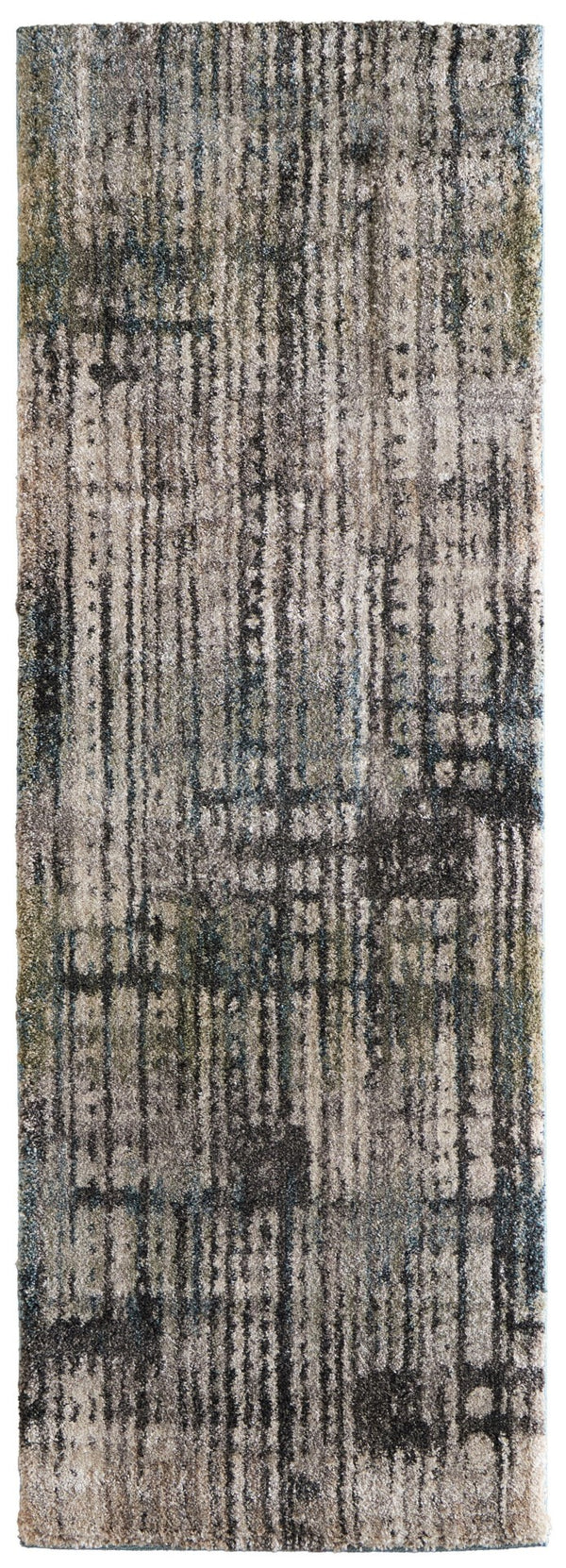 Homeroots 10' Stylish Abstract Distressed Area Rug - Durable, Stain Resistant, Perfect For Homes With Kids & Pets Gray,Black,Ivory Polypropylene Blend 617149