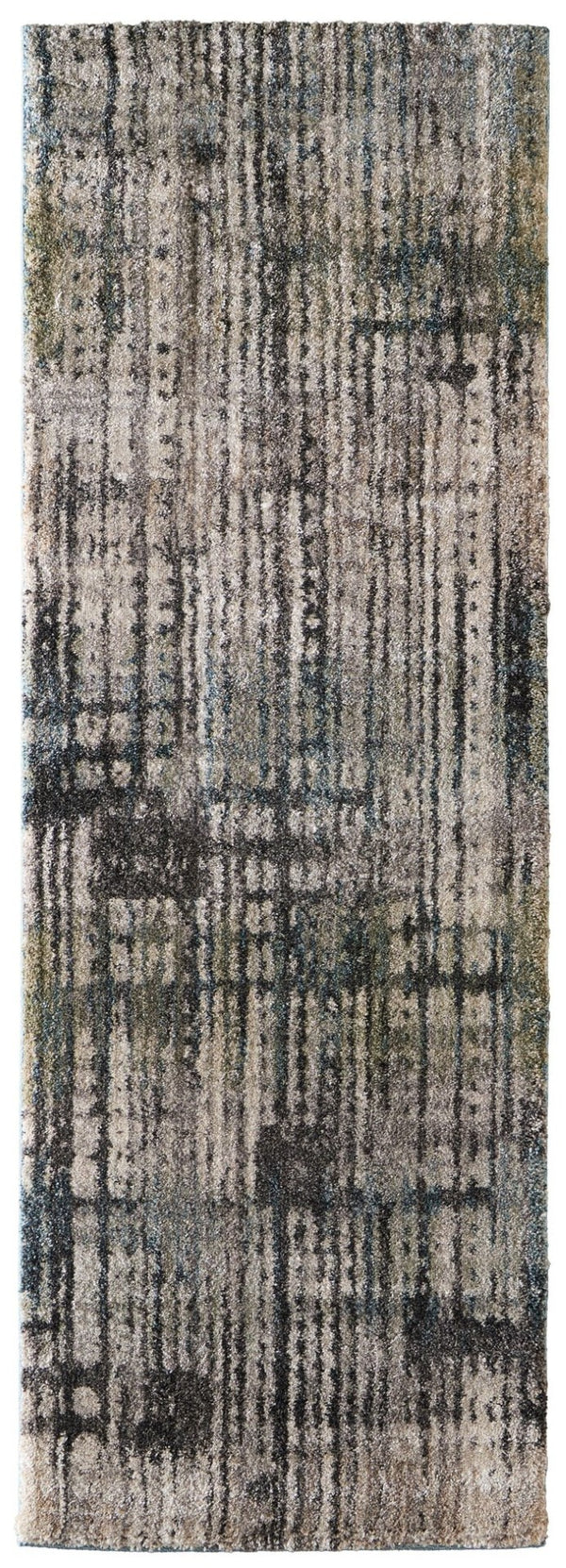 HomeRoots 10' Stylish Gray Black and Ivory Abstract Distressed Area Rug for Modern Living Spaces and Comfort 8' Runner 617149