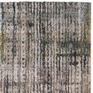 Homeroots 10' Stylish Abstract Distressed Area Rug - Durable, Stain Resistant, Perfect For Homes With Kids & Pets Gray,Black,Ivory Polypropylene Blend 617149