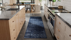 Homeroots 5' Artistic Area Rug – Durable, Stain Resistant, Perfect For Kids & Pets – Ideal For Any Decor Style Blue,Black Polypropylene Blend 617153