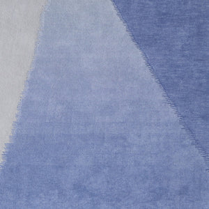 Homeroots 10' Hand Tufted Geometric Area Rug – Artisan Crafted, Stain Resistant, Perfect For Kids And Pets! Blue,Gray Wool Blend 617154