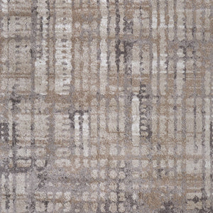 Homeroots 10' Stylish Abstract Distressed Area Rug - Durable, Stain Resistant, Perfect For Homes With Kids & Pets Brown,Tan,Ivory Polypropylene Blend 617155