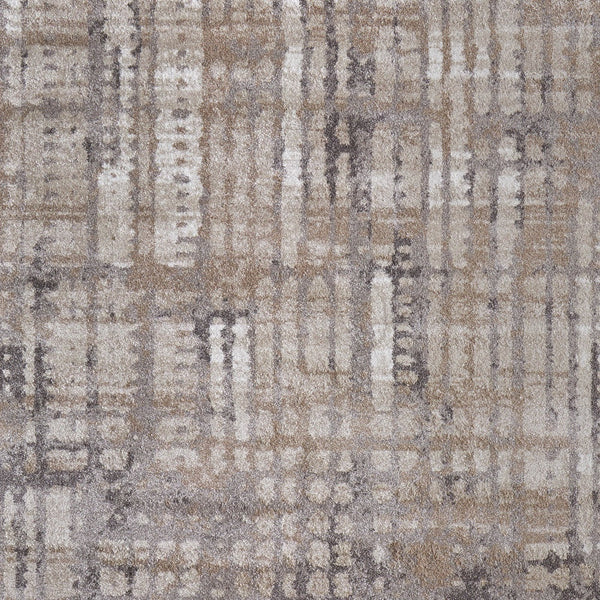 Homeroots 10' Stylish Abstract Distressed Area Rug - Durable, Stain Resistant, Perfect For Homes With Kids & Pets Brown,Tan,Ivory Polypropylene Blend 617155