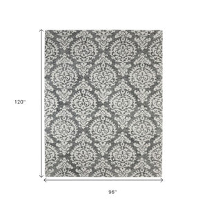 Homeroots 10' Hand Tufted Floral Area Rug - Luxurious Wool Blend, Stain Resistant, Perfect For Family Spaces Gray,Ivory,Black Wool Blend 617156
