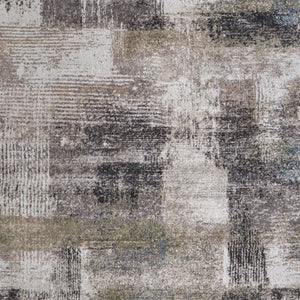 Homeroots 10' Stylish Abstract Distressed Area Rug - Durable, Stain Resistant, Perfect For Pets & Kids Spaces Gray,Taupe,Ivory Polypropylene Blend 617157