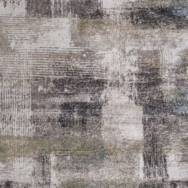 Homeroots 10' Stylish Abstract Distressed Area Rug - Durable, Stain Resistant, Perfect For Pets & Kids Spaces Gray,Taupe,Ivory Polypropylene Blend 617157