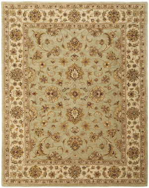 HomeRoots 8' Hand-Tufted Tan, Brown & Green Oriental Area Rug – Elegant, Durable & Stain-Resistant for Homes 617159