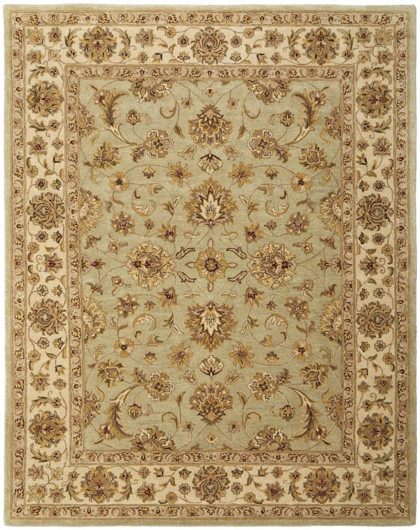 HomeRoots 8' Hand-Tufted Tan, Brown & Green Oriental Area Rug – Elegant, Durable & Stain-Resistant for Homes 617159