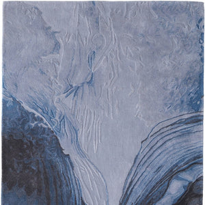 Homeroots 10' Elegant Abstract Hand-tufted Area Rug - Unique Wool Blend Design For Cozy Home Aesthetics Blue,Black,Gray Wool Blend 617161