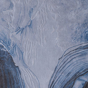 Homeroots 10' Elegant Abstract Hand-tufted Area Rug - Unique Wool Blend Design For Cozy Home Aesthetics Blue,Black,Gray Wool Blend 617161