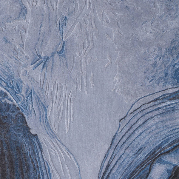 Homeroots 10' Elegant Abstract Hand-tufted Area Rug - Unique Wool Blend Design For Cozy Home Aesthetics Blue,Black,Gray Wool Blend 617161