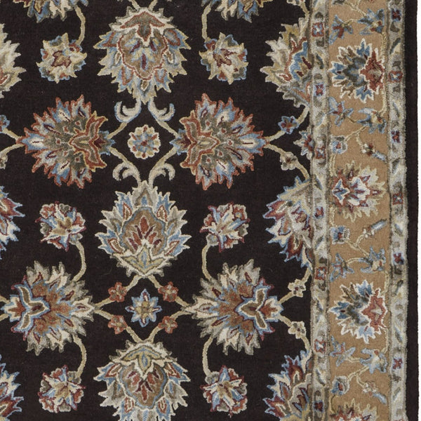 Homeroots 5' X 8' Floral Hand Tufted Area Rug - Unique Wool Blend For Warmth, Style & Noise Reduction In Your Home Brown,Tan,Orange Wool Blend 617163