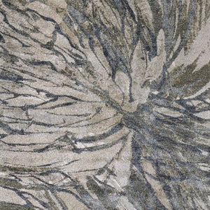 Homeroots 10' Artistic Abstract Area Rug – Stain Resistant, Durable, Boho Style For Cozy Home Decor Gray,Green,Ivory Polypropylene Blend 617168