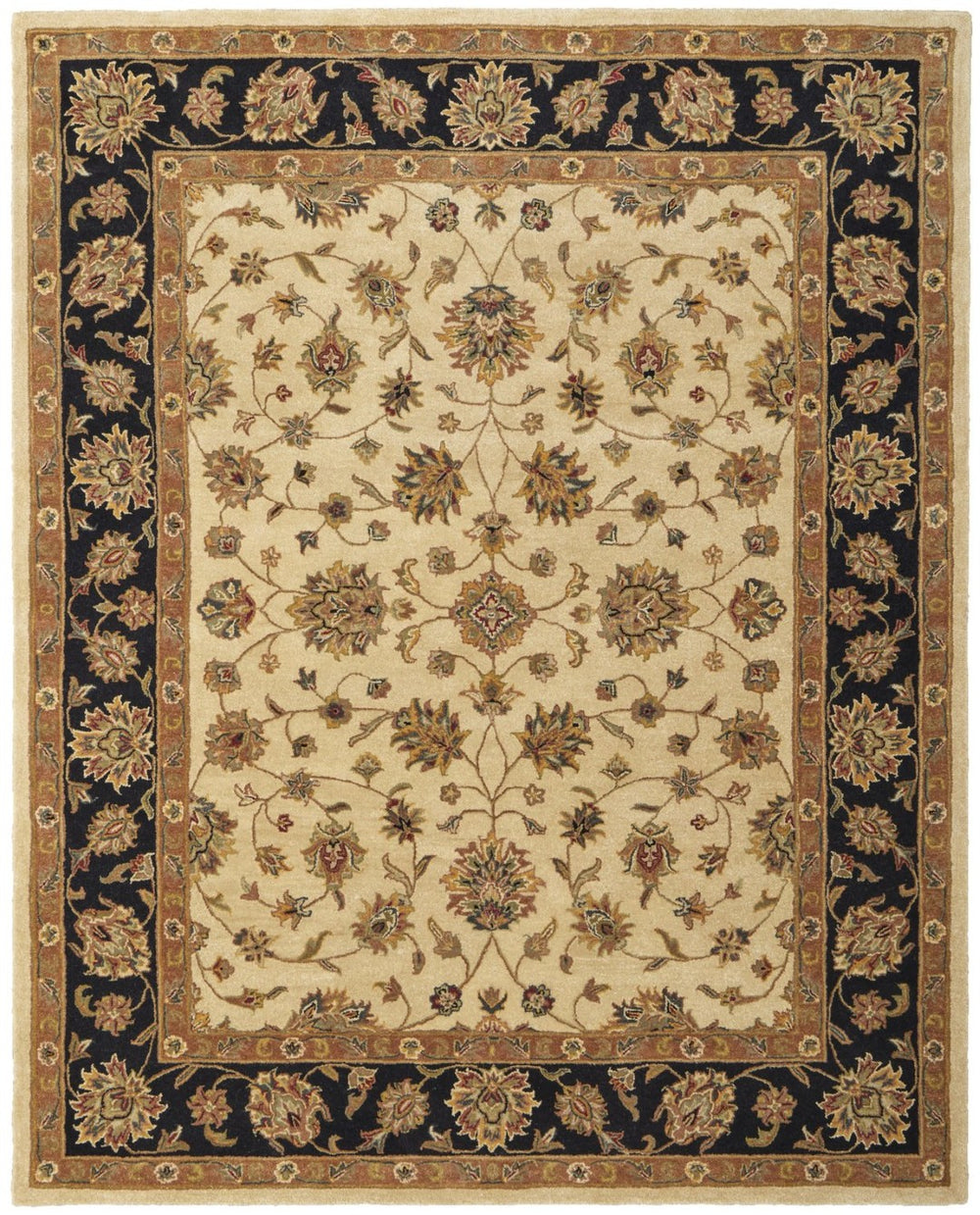 HomeRoots 5' Hand-Tufted Oriental Area Rug in Tan Brown and Black - Elegant, Durable, and Stain-Resistant Design 8' X 10' 617169
