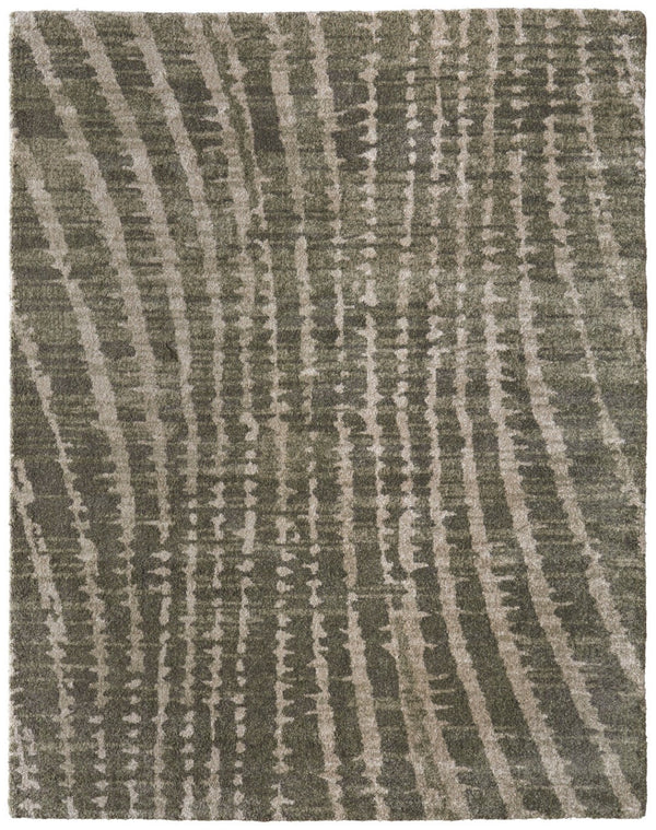 Homeroots 10' Stylish Abstract Area Rug - Durable, Stain Resistant & Perfect For Homes With Kids And Pets! Green,Tan Polypropylene Blend 617170