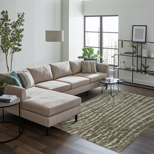 Homeroots 10' Stylish Abstract Area Rug - Durable, Stain Resistant & Perfect For Homes With Kids And Pets! Green,Tan Polypropylene Blend 617170