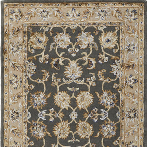 Homeroots 5' X 8' Hand-tufted Floral Area Rug - Artisan-crafted Wool Blend For Cozy, Stylish Home Decor Taupe,Tan,Ivory Wool Blend 617171