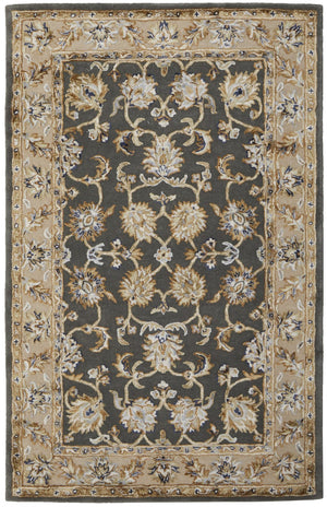 HomeRoots 8' X 10' Handcrafted Taupe Tan & Ivory Floral Area Rug - Elevate Your Space with Timeless Elegance! 617171