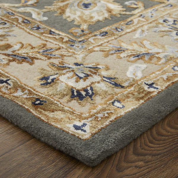 Homeroots 5' X 8' Hand-tufted Floral Area Rug - Artisan-crafted Wool Blend For Cozy, Stylish Home Decor Taupe,Tan,Ivory Wool Blend 617171