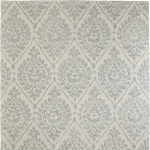 Homeroots 10' Hand Tufted Floral Area Rug - Stain Resistant, Unique Wool Blend Design For Modern Spaces Ivory,Gray Wool Blend 617172