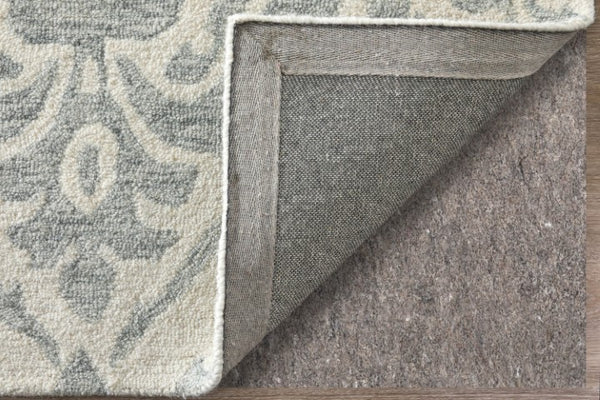 Homeroots 10' Hand Tufted Floral Area Rug - Stain Resistant, Unique Wool Blend Design For Modern Spaces Ivory,Gray Wool Blend 617172