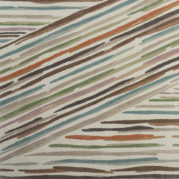 Homeroots 10' X 13' Abstract Area Rug - Stylish, Stain Resistant, Durable Design For Modern Home Decor Excellence Ivory,Brown,Blue Polypropylene Blend 617174