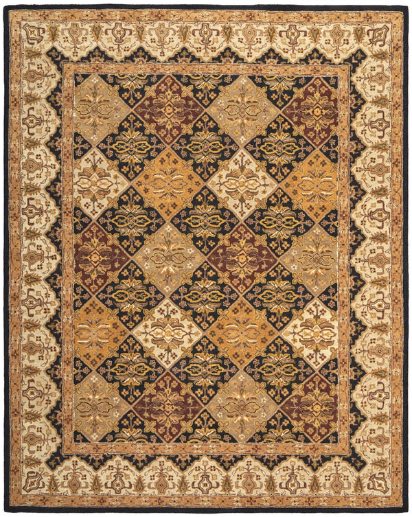 Homeroots 5' Hand Tufted Geometric Area Rug - Stain Resistant Wool Blend For Stylish Comfort & Unique Charm Gold,Tan,Black Wool Blend 617177