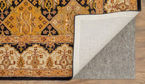 Homeroots 5' Hand Tufted Geometric Area Rug - Stain Resistant Wool Blend For Stylish Comfort & Unique Charm Gold,Tan,Black Wool Blend 617177