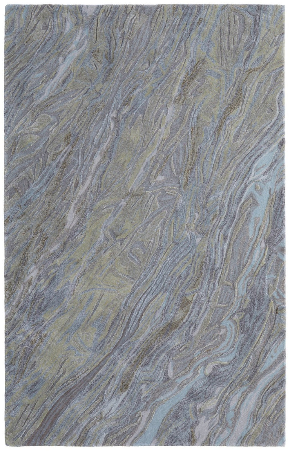 HomeRoots 10' Hand-Tufted Area Rug in Blue, Green, and Gray – Modern Abstract Design for Stylish Living Spaces 8' X 10' 617178