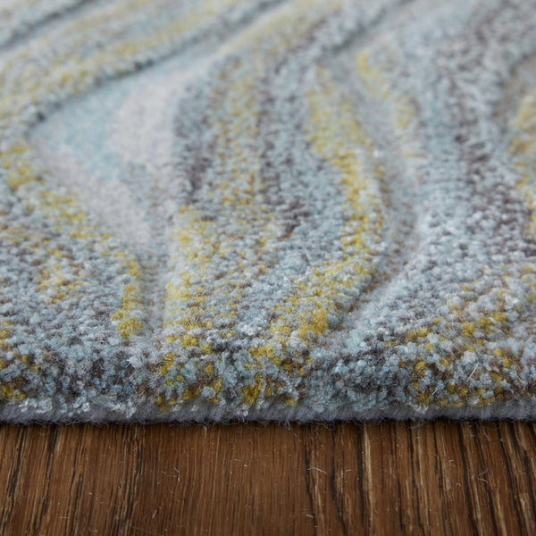 Homeroots 10' Hand-tufted Abstract Area Rug – Unique Artisan Craftsmanship For Cozy, Stylish Home Décor Blue,Green,Gray Wool Blend 617178