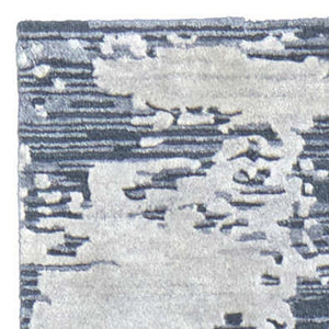 Homeroots 10' Hand Tufted Abstract Area Rug - Unique Artisan Crafted Design For Style And Comfort In Any Room Blue,Ivory Wool Blend 617179